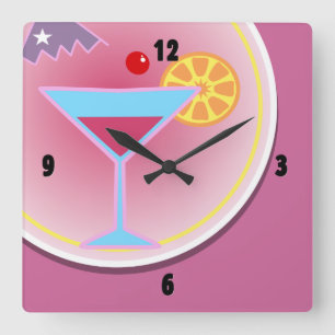 Horloge murale de l'heure du cocktail