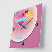 Horloge murale de l'heure du cocktail de nuit (Angle)