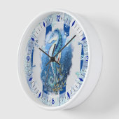 Horloge murale de l'hippocampe bleu côtier (Angle)