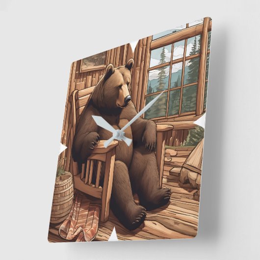 Horloge murale de l'ours (Angle)