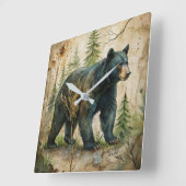 Horloge murale de l'ours des bois (Angle)