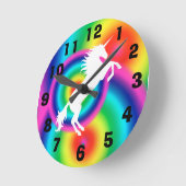 Horloge murale de l'Unicorne arc-en-ciel (Angle)