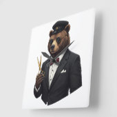 Horloge murale de luxe Master Barber Bear - Salon (Angle)