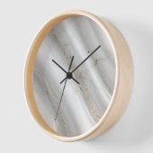 Horloge murale de Marbre blanc de luxe avec veines (Angle)
