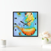 Horloge murale de méduse aquarelle (Maison)