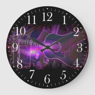 Horloge murale de mélomanes de joueur de guitare