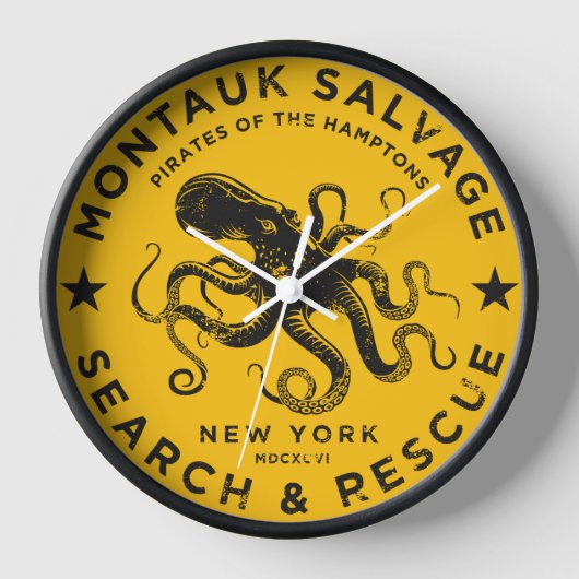 Horloge murale de Montauk Salvage Co. Octopus. (Recto)