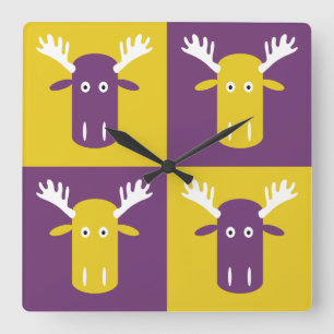 Horloge murale de Moose Head Pop Art