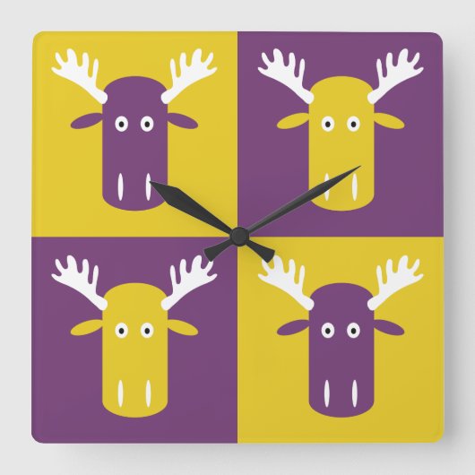 Horloge murale de Moose Head Pop Art (Recto)