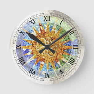 Horloge murale de mosaïques de Guell de parc