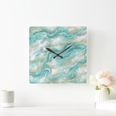 Horloge murale de Motif en marbre turquoise (Maison)