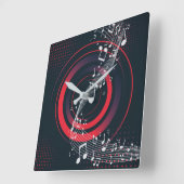 Horloge murale de musique moderne - Beats rouges e (Angle)