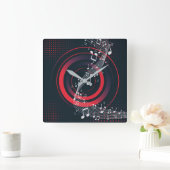 Horloge murale de musique moderne - Beats rouges e (Maison)