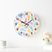 Horloge murale de neutre de genre d'empreintes de (Maison)