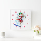 Horloge murale de Noël avec Snowman et Girl Dance (Maison)