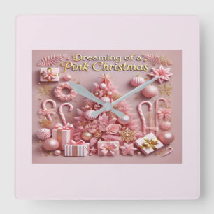 Horloge murale de Noël rose rêvée