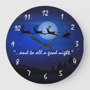 Horloge murale de Noël traîneau du Père Noël