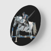 Horloge murale de noir de chasseur/cheval de (Angle)