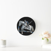 Horloge murale de noir de chasseur/cheval de (Maison)