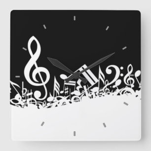 Horloge murale de notes musicales