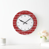 Horloge murale de notes musicales rouges avec chif (Maison)