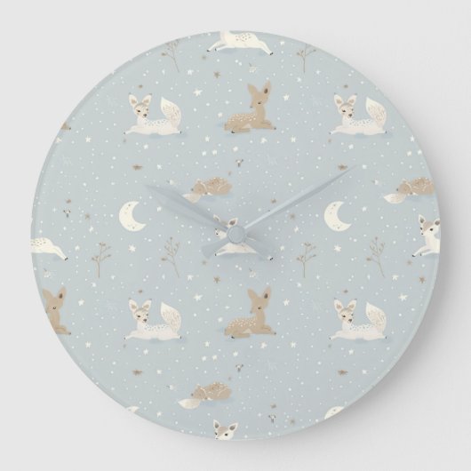 Horloge murale de nuit de faon endormi (Recto)