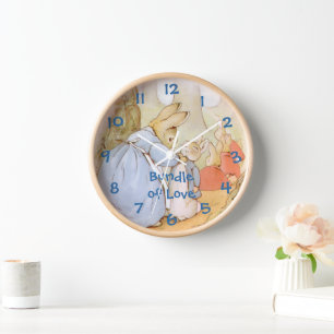 Horloge murale de nurserie vintage Peter Rabbit