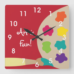 Horloge murale de palette de peinture d'art -