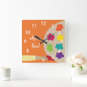 Horloge murale de palette de peinture d'art - (Maison)