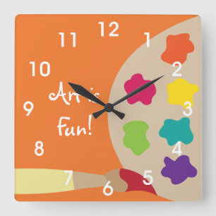 Horloge murale de palette de peinture d'art -