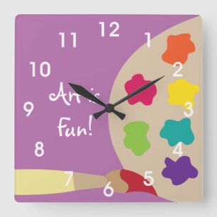 Horloge murale de palette de peinture d'art -