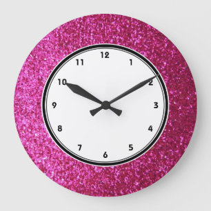 Horloge murale de parties scintillantes de roses