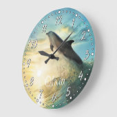 Horloge murale de Personalizable de dauphin (Angle)