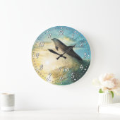Horloge murale de Personalizable de dauphin (Maison)