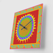 Horloge murale de Petroglyph Sun Folk (Angle)