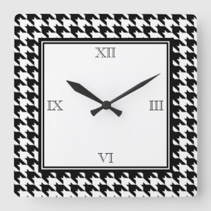 Horloge murale de pied-de-poule
