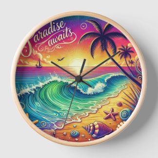 Horloge murale de plage