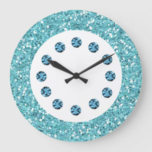 Horloge murale de pliage de bijoux bleus