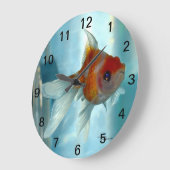 Horloge murale de poisson rouge orange (Angle)