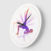 Horloge murale de pose de yoga (pose de pont) (Angle)