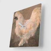 Horloge murale de poulet Silkie (Angle)