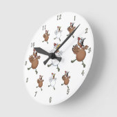 Horloge murale de poulets de bande dessinée (Angle)