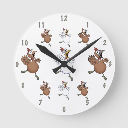 Horloge murale de poulets de bande dessinée (Recto)