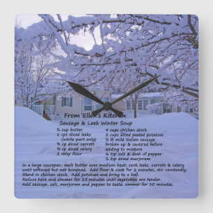 Horloge murale de recette de la cuisine d'Ellen