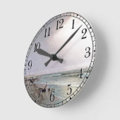 Horloge murale de rivage de plage de vagues de (Angle)