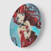 Horloge murale de Ruby Mermaid Imaginaire (Angle)
