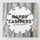 Horloge murale de Rustic Happy Campers (Recto)