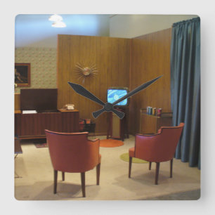 horloge murale de salon des années 1960 par