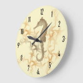 Horloge murale de Seahorse et Starfish par Julie E (Angle)
