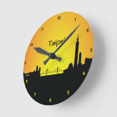 Horloge murale de silhouette de nuit de paysage (Angle)